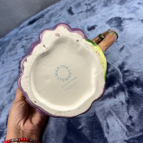Vintage Grape Pitcher Martha Stewart Collection For Macys Ceramic 8" T x 11" W - Picture 7 of 9